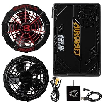Amazon.co.jp: バートル 赤ファン＋黒バッテリーセット AC260+